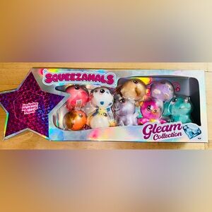 New SQUEEZAMALS Gleam Collection squeeze plush doll ball toy animal + Mystery